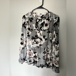 Calvin Klein Women's Floral Gray Blouse